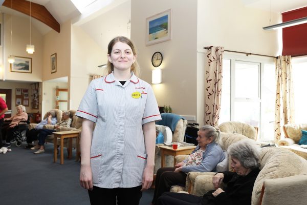 Healthcare assistant in a care home working for Cornwall Care